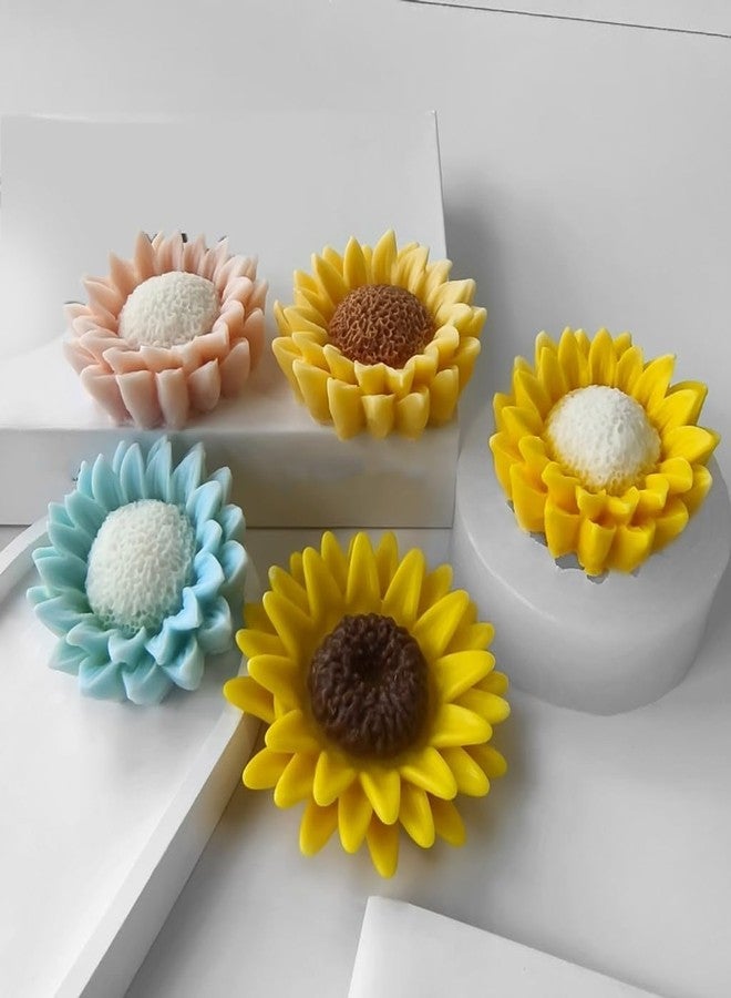 Skytail Sunflower Silicone Candle Mold Sunflower Fondant Molds for Chocolate Candy Cake Decoration Cupcake Topper Sugarcraft Flower Candle Bouquet Wax Melts Mini Soap Polymer Clay Crafting Molds - Image 4
